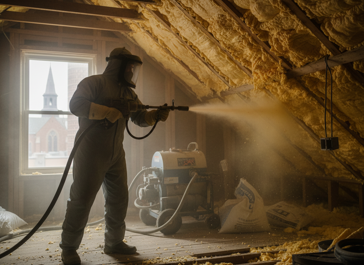 Sand Blasting Spray Foam Insulation Removal in Boston, Lincolnshire